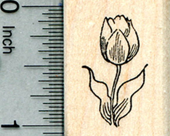 Tulip Flower Rubber Stamp, Summer Floral Series, Small