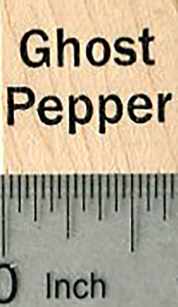 Ghost Pepper Word Rubber Stamp, Text Only, Halloween Series