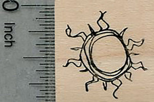 Blazing Sun Rubber Stamp, Small Size