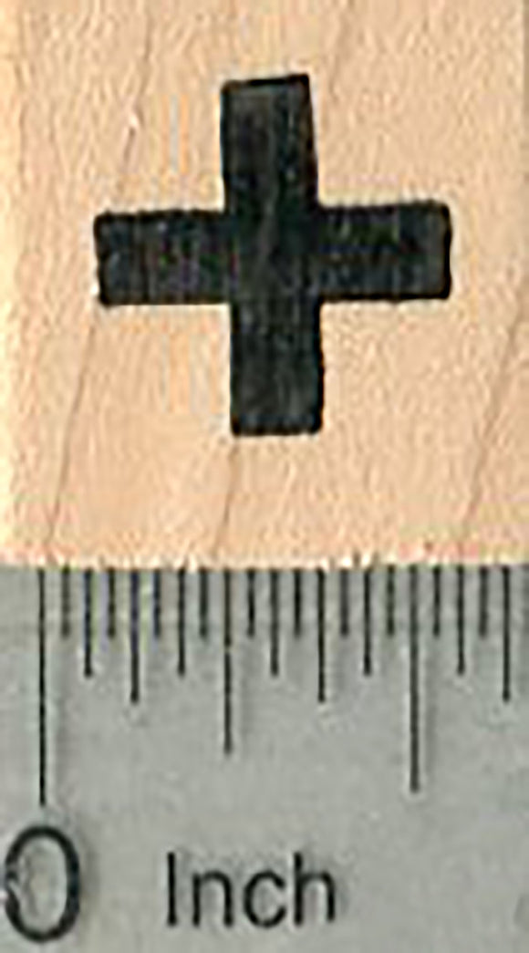 Tiny Cross Rubber Stamp, Medical Symbol, 1/2 inch, Calendar Series