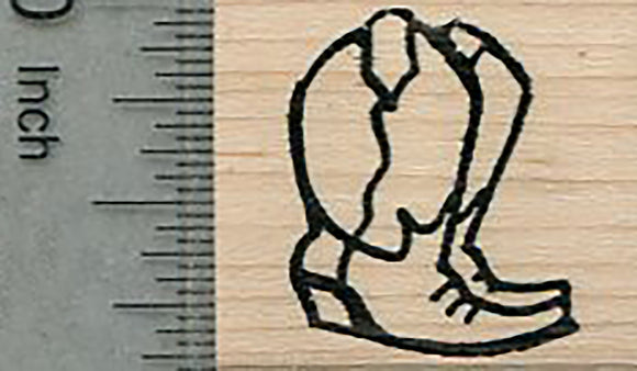 Cowboy Boots Rubber Stamp, Small