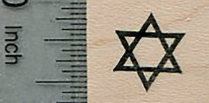 Tiny Star of David Rubber Stamp, 1/2 inch, Calendar Series
