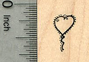 Tiny Heart Balloon Rubber Stamp, Valentines Day