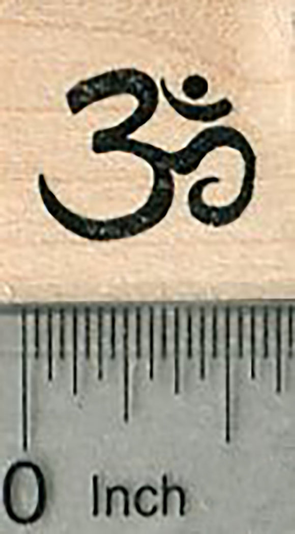Tiny Om Rubber Stamp, Hindu Icon, Buddhism, Jainism, Sikhism