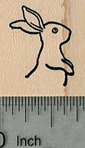 Tiny Bunny Rabbit Rubber Stamp, Upright Facing Right