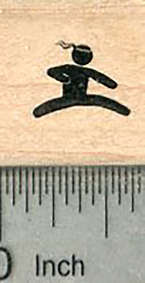 Tiny Martial Arts Rubber Stamp