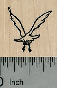 Seagull Rubber Stamp, Bird in Flight