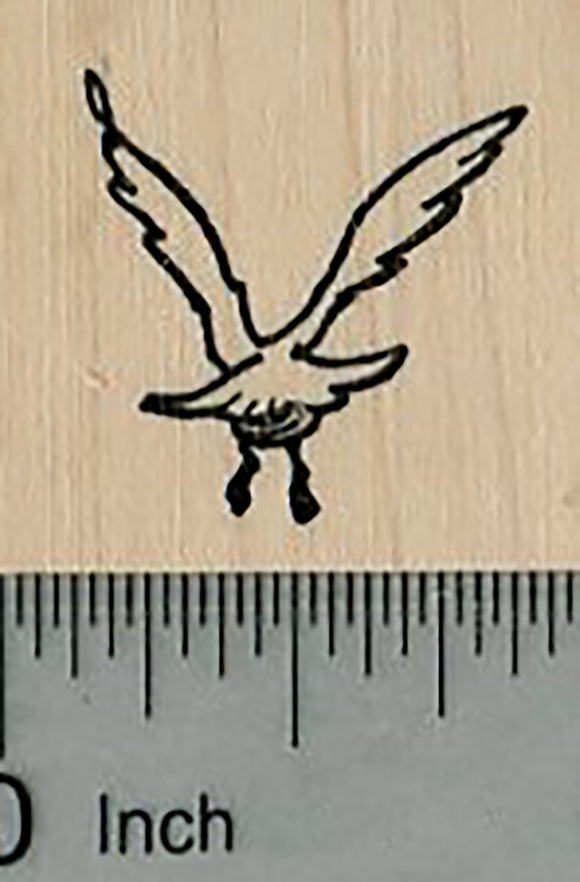 Seagull Rubber Stamp, Bird in Flight