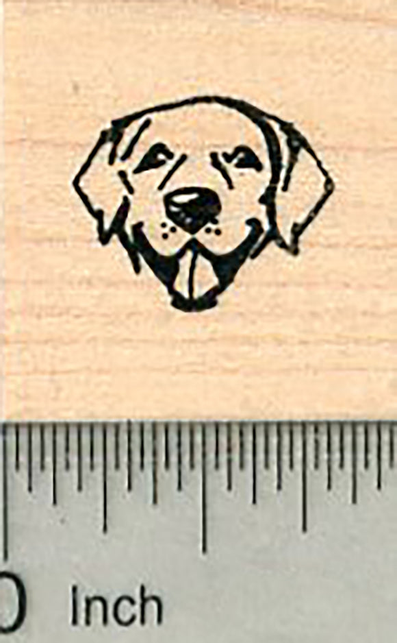 Tiny Dog Face Rubber Stamp, Labrador Retriever