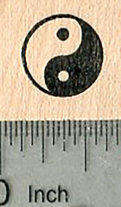 Yin Yang Rubber Stamp, small .5 inch size