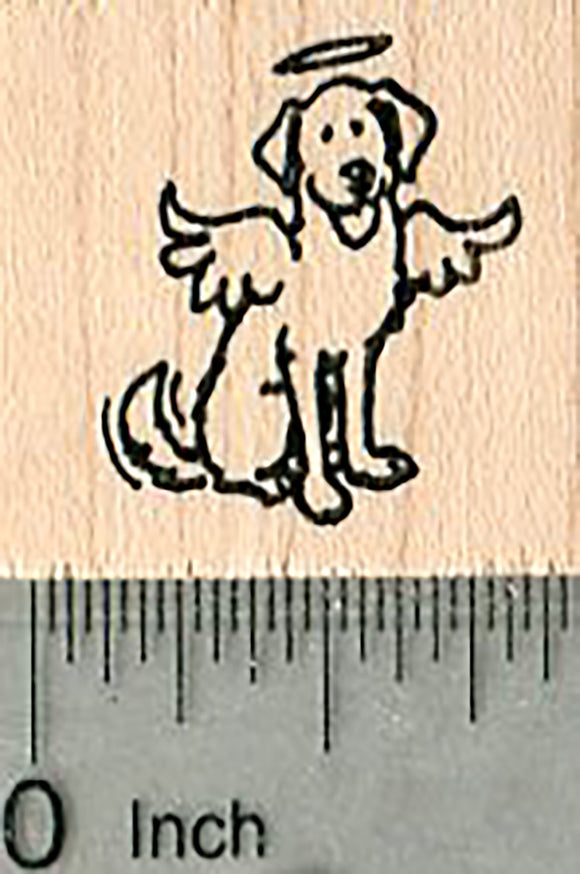 Tiny Dog Angel Rubber Stamp, Labrador Retriever