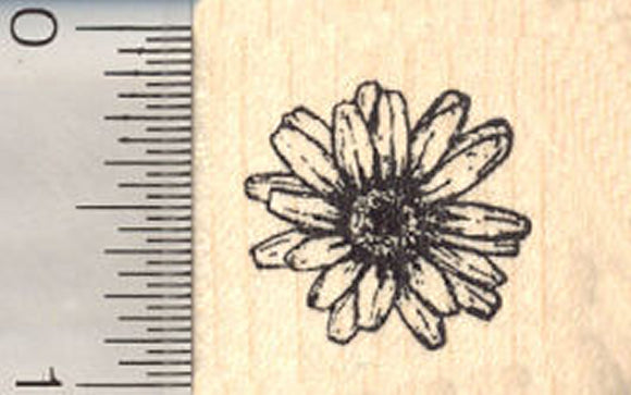 Small Daisy Rubber Stamp, Flower