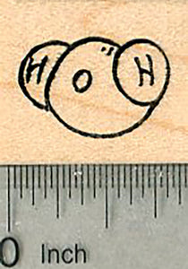 Water Molecule Rubber Stamp