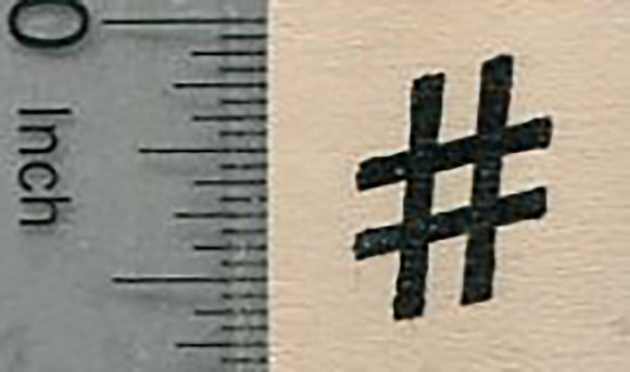 Hashtag Rubber Stamp, Metadata Tag for Social Media, Pound Sign