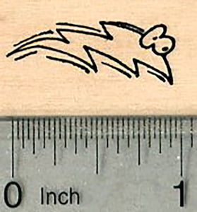 Bolt of Lightning Rubber Stamp, With Eyes