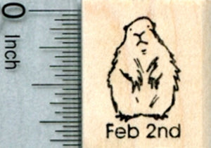Groundhog Day Rubber Stamp, February 2nd Marmot