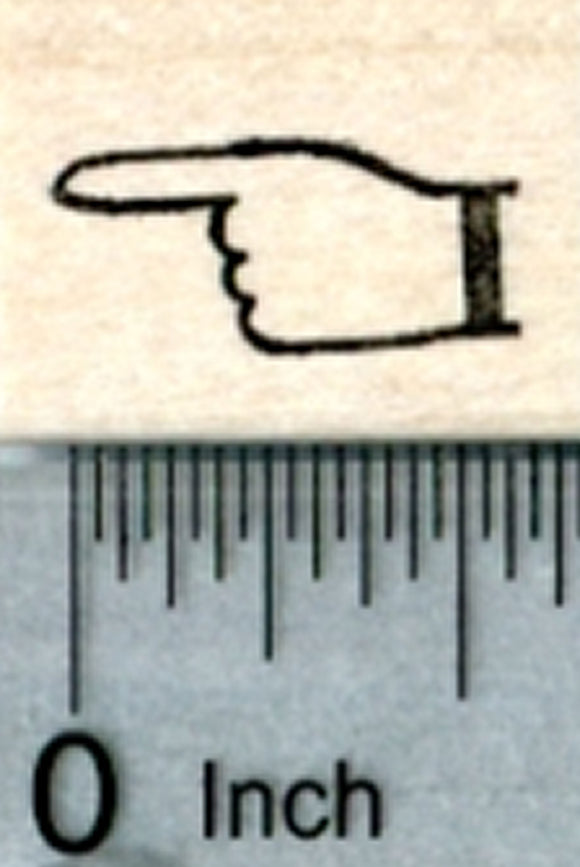 Pointer Finger Rubber Stamp, Small (Pointing Left)