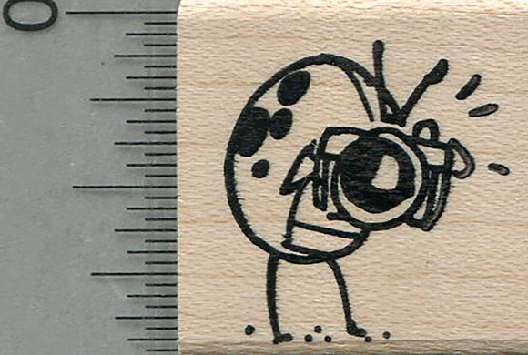 Shutterbug Photographer Rubber Stamp, Ladybug with Camera