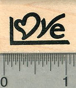 Love Rubber Stamp, Small Sized with Heart