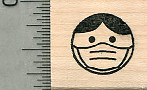 Masked Emoji Rubber Stamp, Mask Series