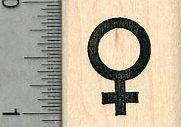 Female Symbol Rubber Stamp, Small Size, 7/8 inch tall