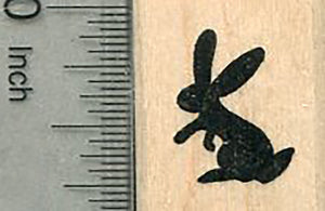 Tiny Bunny Rubber Stamp, Easter Series, Silhouette Upright