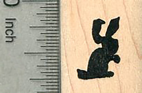 Tiny Bunny Rubber Stamp, Silhouette of Rabbit