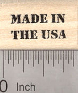 Made in the USA Rubber Stamp, Tiny Text Saying