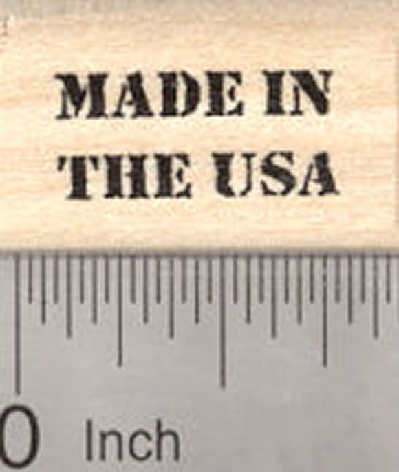 Made in the USA Rubber Stamp, Tiny Text Saying