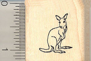 Tiny Wallaby Rubber Stamp