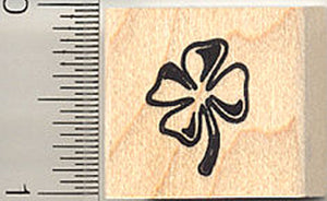 Small Shamrock, Four Leaf Clover Rubber Stamp