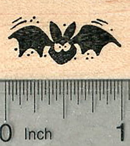 Small Black Bat Halloween Rubber Stamp
