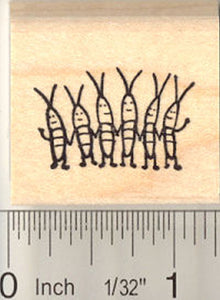 Cute Row of Bed Bugs Rubber Stamp