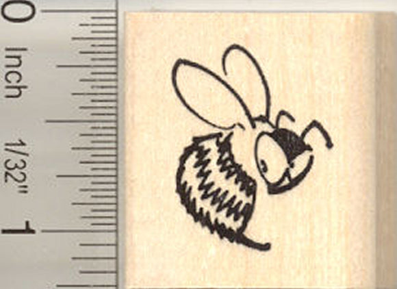 Bee with Attitude Rubber Stamp