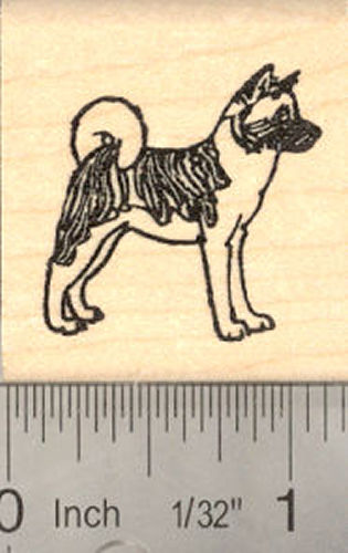 Small Akita dog Rubber Stamp