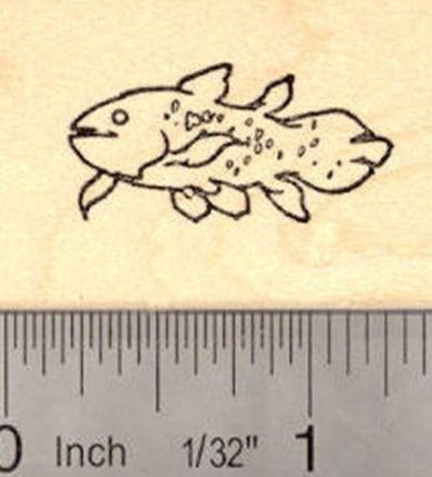 Small Coelacanth Fish Rubber Stamp