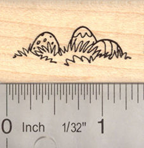 Easter Eggs in Grass Rubber Stamp