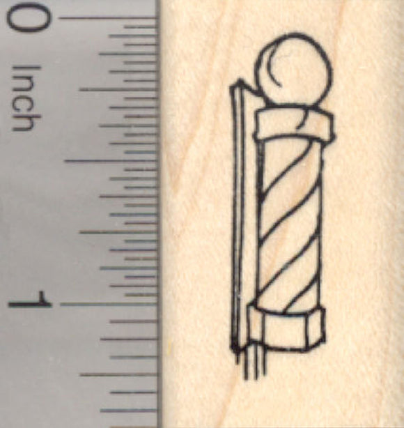 Barber Shop Pole Rubber Stamp