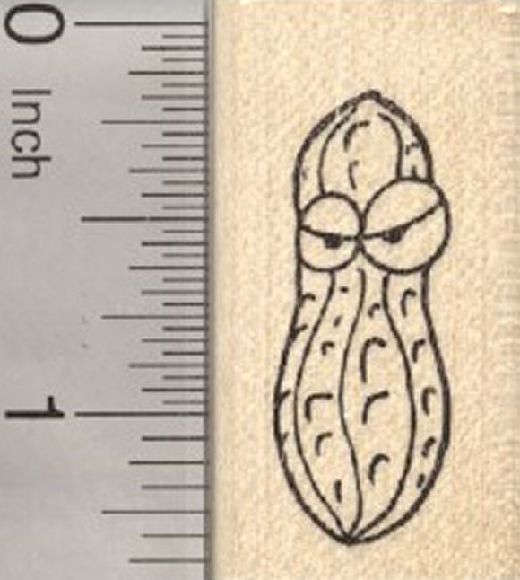 Angry Peanut Rubber Stamp, Annoyed