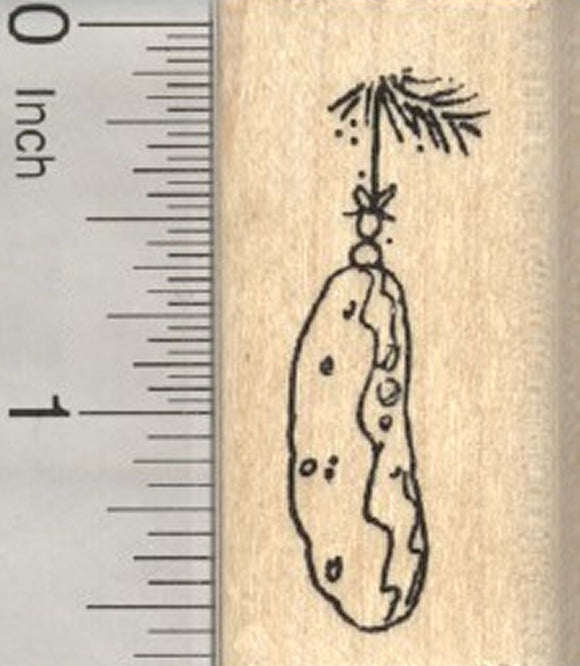 Christmas Pickle Ornament Rubber Stamp