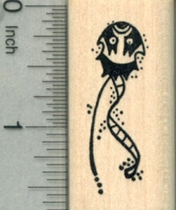Small Kite Rubber Stamp, with Face