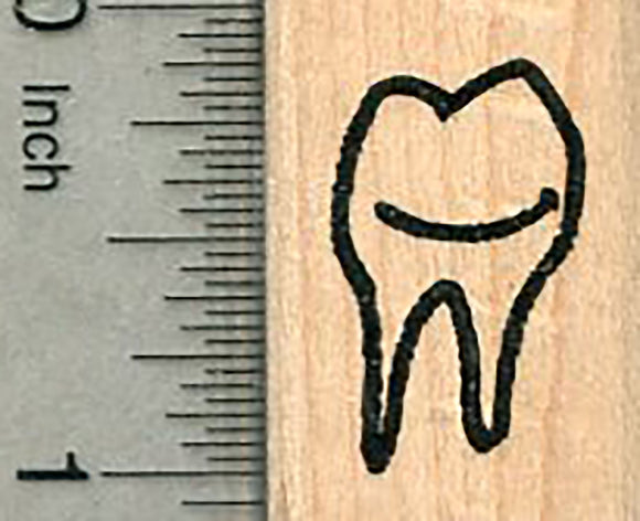 Smiling Tooth Rubber Stamp, Small
