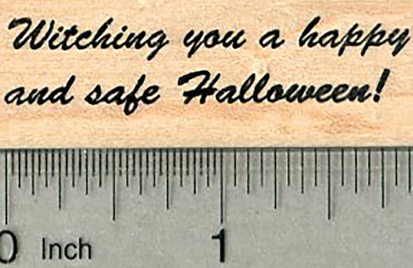 Witching You Happy and Safe Halloween Rubber Stamp