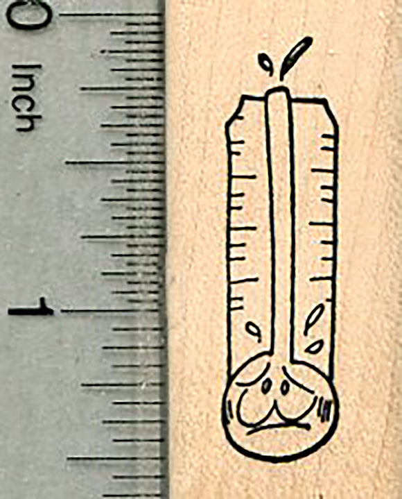 Hot Thermometer Rubber Stamp, Summer Series, Small Size