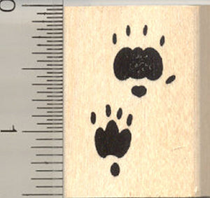 Hedgehog Paw Print Rubber Stamp, Tracks