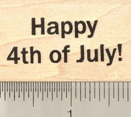 Happy 4th of July Rubber Stamp, American Independence Day