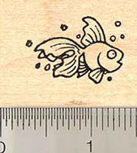 Cute Little Fish Rubber Stamp