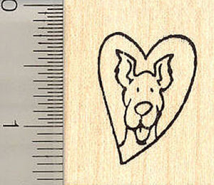 Dog in Heart Rubber Stamp