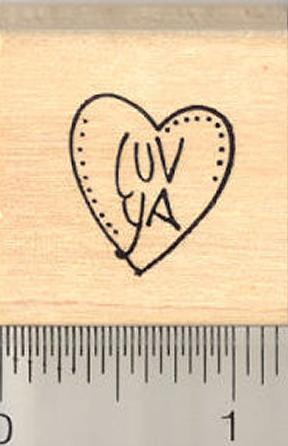 Tiny Luv Ya Heart Rubber Stamp