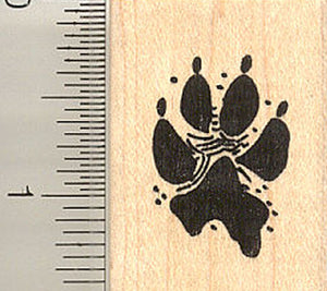 Dog Paw Print Rubber Stamp